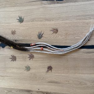 Clip-In mit 2 ombr&eacute; dreads in kaffeebraun / aschblond